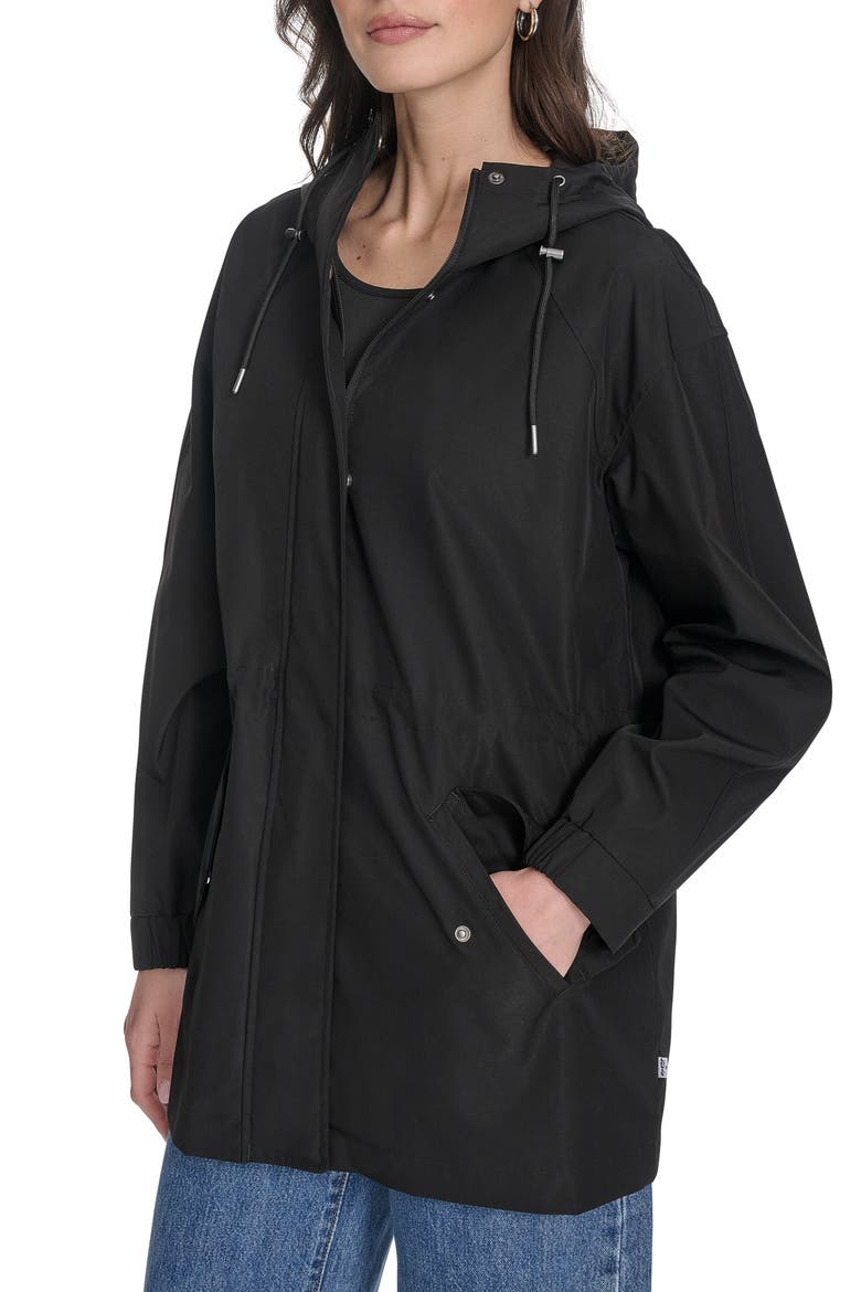 Hooded Water Resistant Jacket, Alternate, color, BLACK