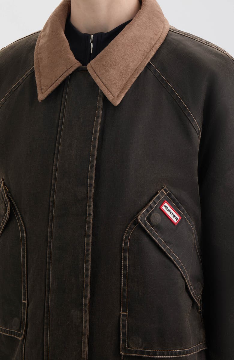 Hunter Bex Washed Wax Hunting Jacket, Alternate, color, Coffee