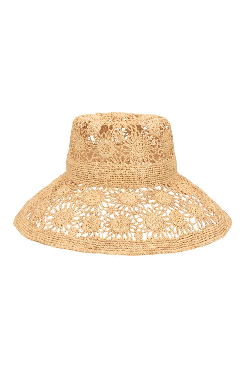 Coast Floral Raffia Sun Hat, Main, color, NATURAL