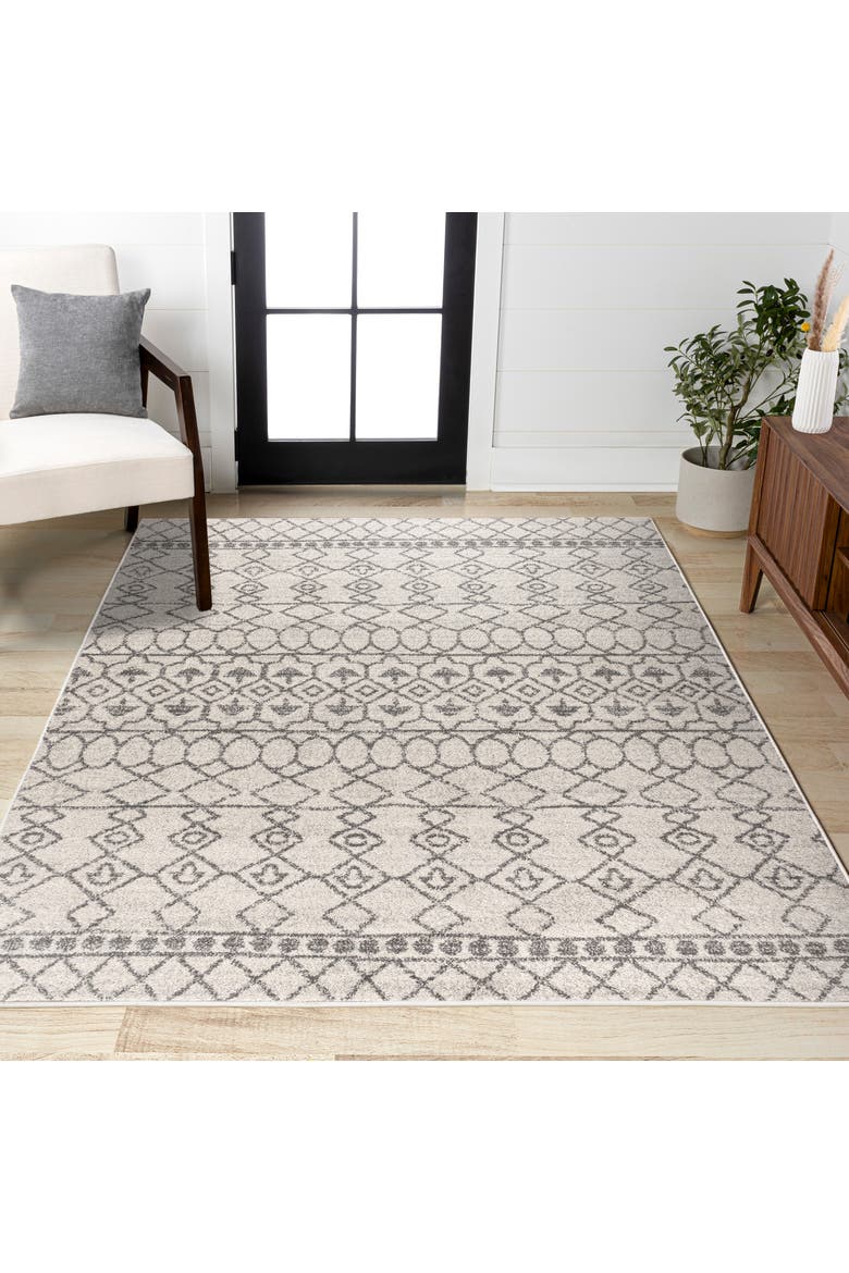 Izil Moroccan Beni Souk Area Rug, Alternate, color, Cream/Gray