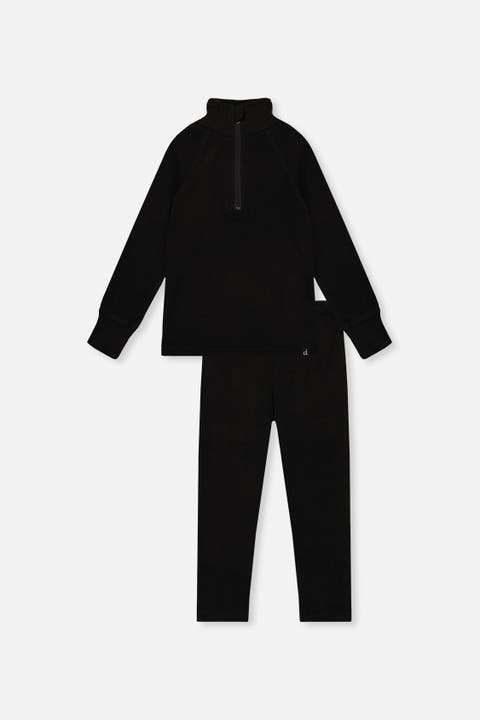 Two Piece Brushed Half-Zip Top & Pants Thermal Underwear