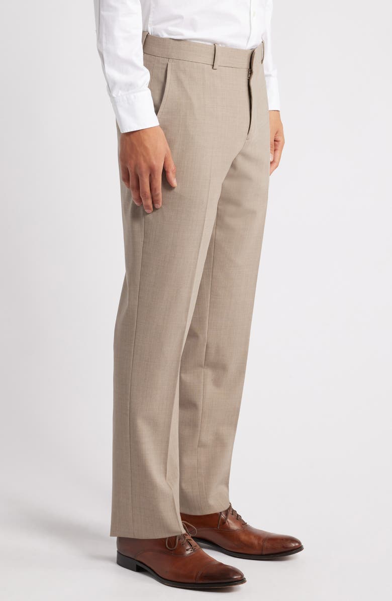 Nordstrom Henrik Trim Fit Solid Stretch Wool Suit Pants, Alternate, color, Brown Taupe