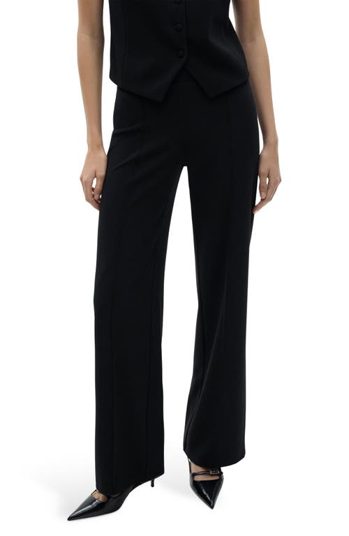 Mango Straight Leg Pants In Black