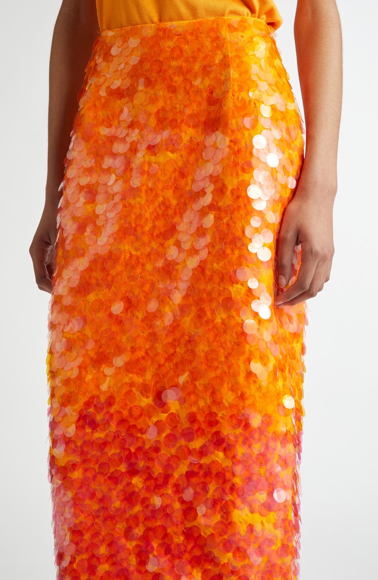 Carolina Herrera Ombré Paillette Skirt, Alternate, color, 