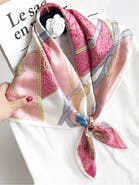 SILKSILKY Pure Mulberry Silk Printed Square Shawl Scarf