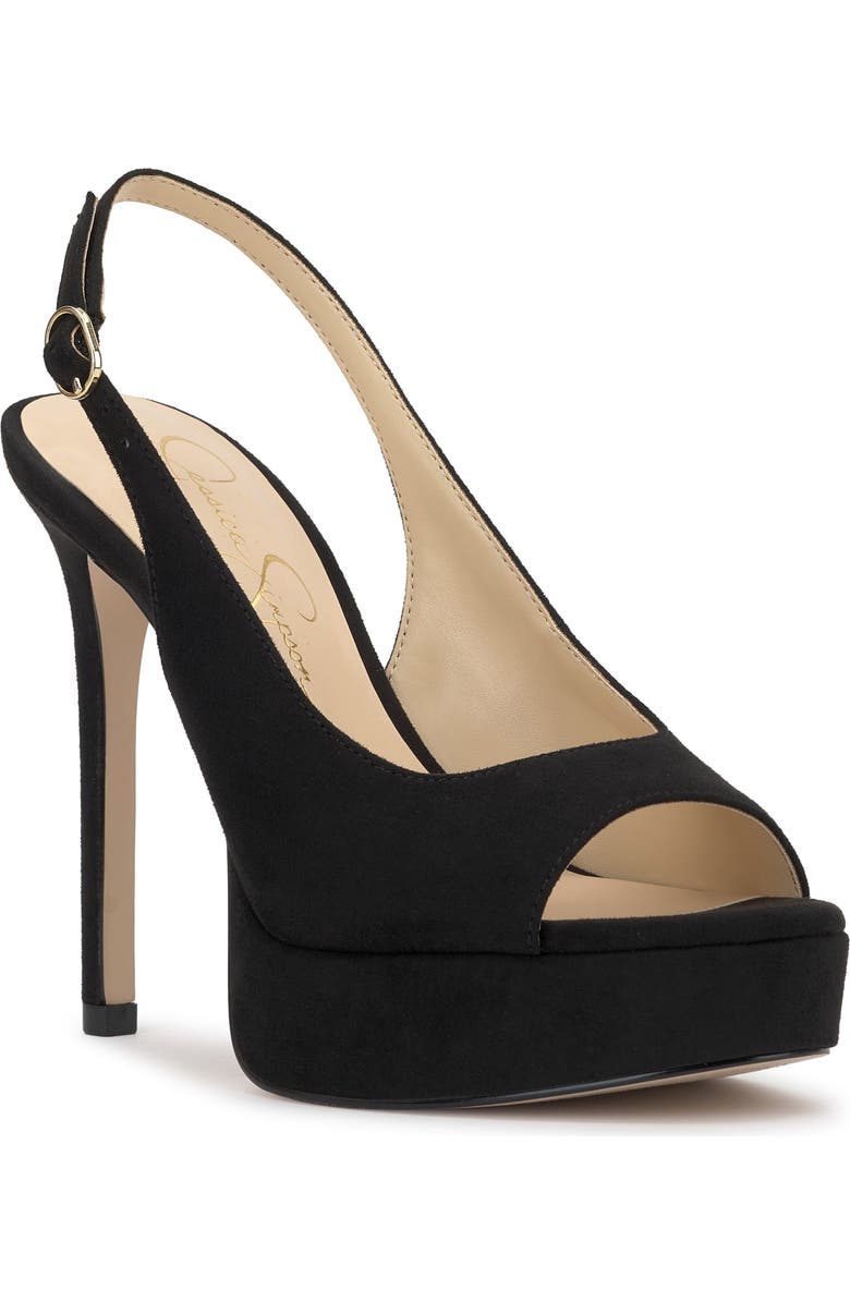 Jessica Simpson Sibilla Slingback Platform Sandal, Main, color, Black