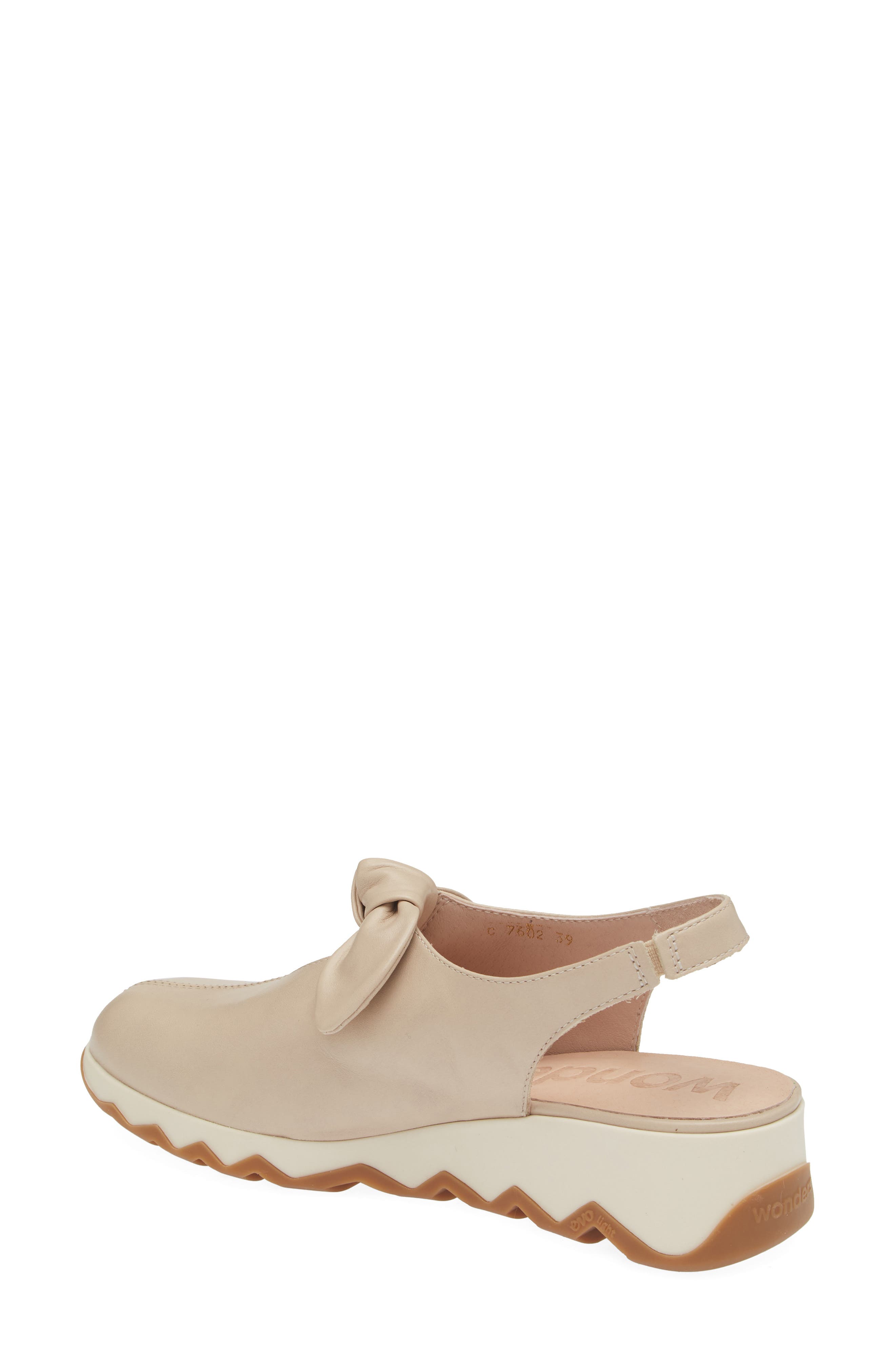 Wonders Knotted Wedge Slingback Pump, Alternate, color, Sauvgage Beige