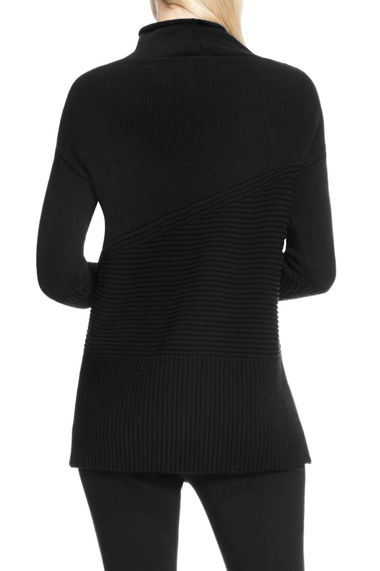 Rib Knit Turtleneck Sweater, Alternate, color, RICH BLACK