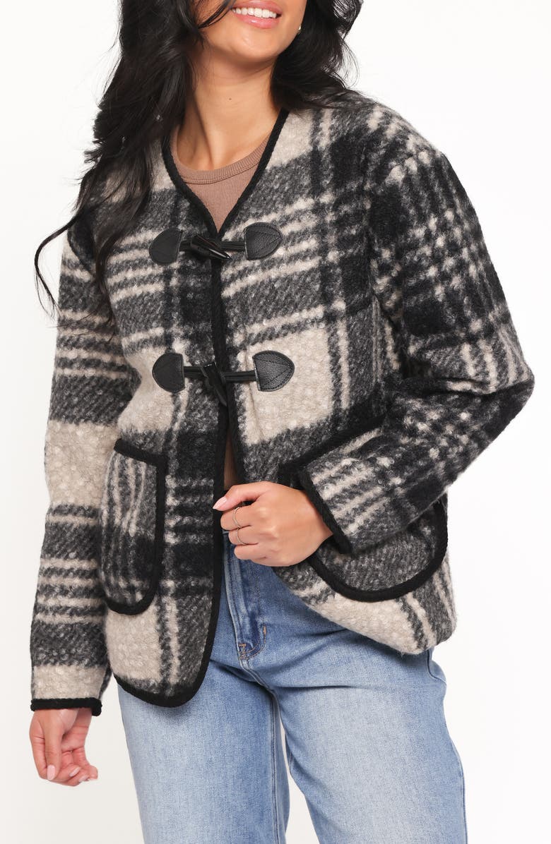 Petal & Pup Austin Plaid Jacket, Main, color, Black