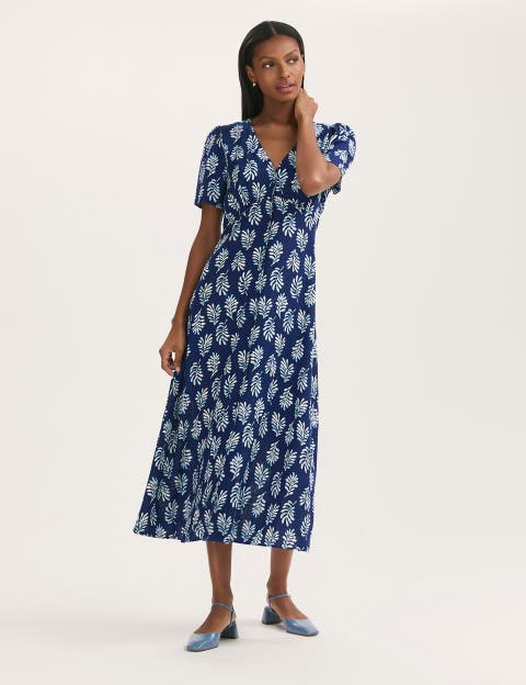 Martina Printed Crepe Midi Dress