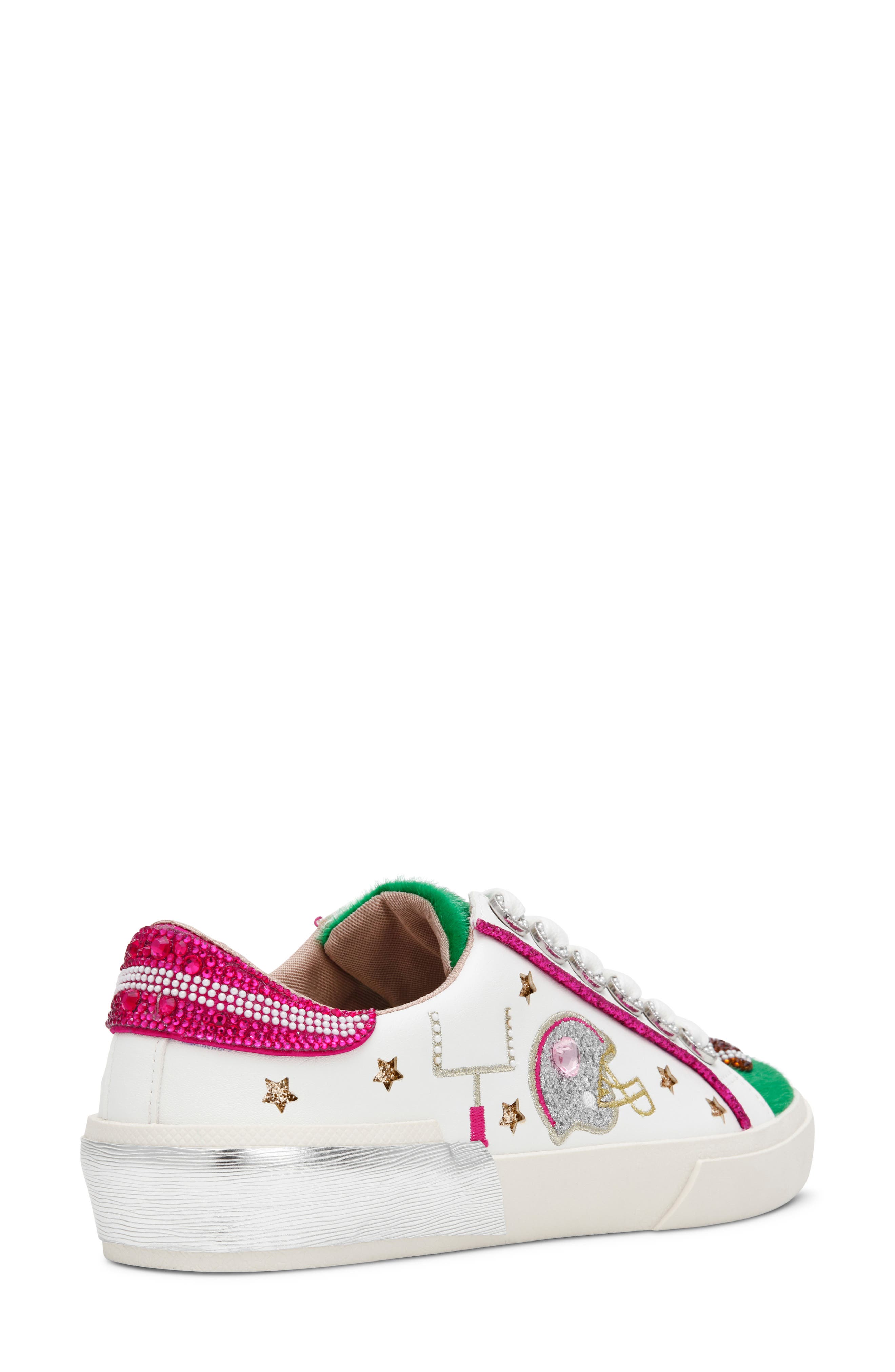 Hayes Football Embroidery Faux Calf Hair Sneaker, Alternate, color, FOOTBALL MULTI