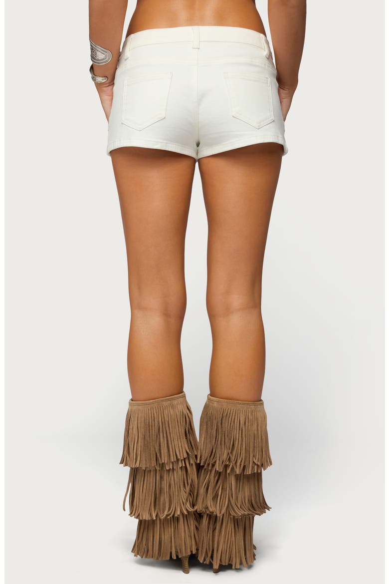 Studded Denim Shorts, Alternate, color, WHITE