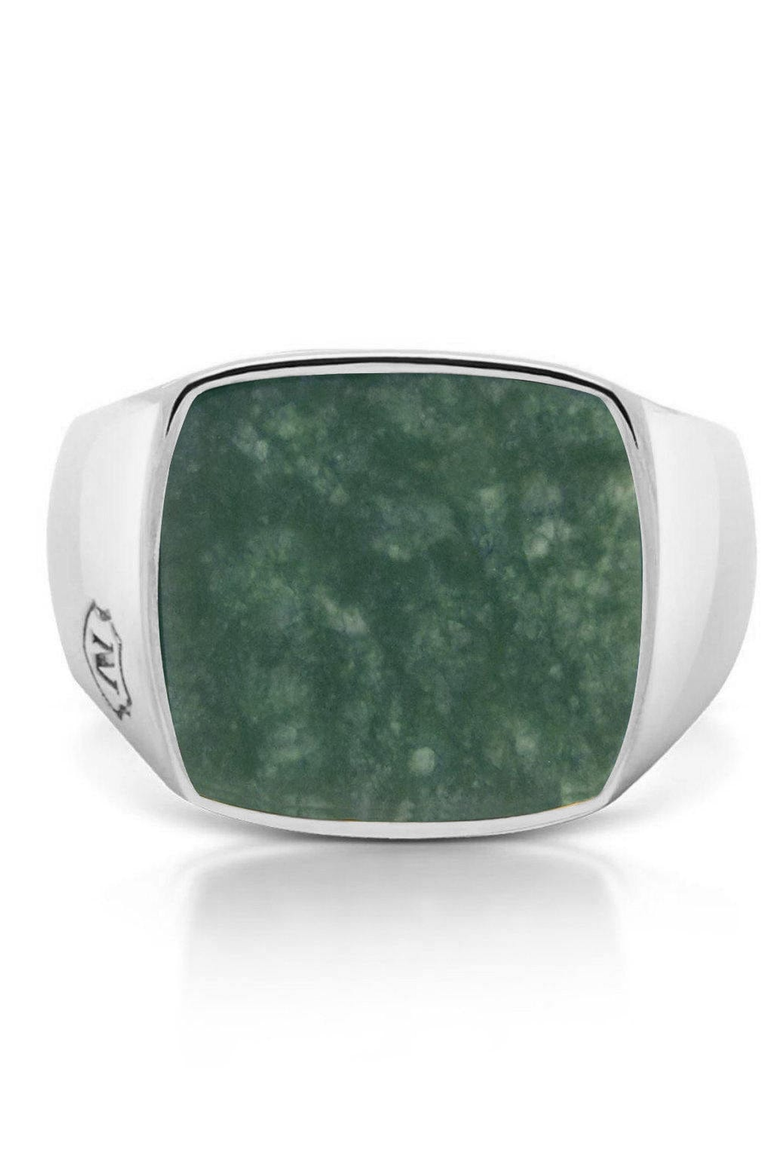 Silver Signet Ring, Main, color, Silver / African Turquoise