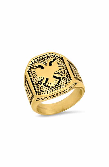 Men's 18k Gold Plated Signet Ring