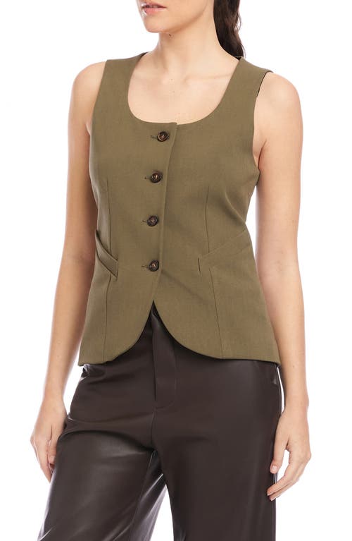 Fifteen Twenty Joni Button Front Vest In Green