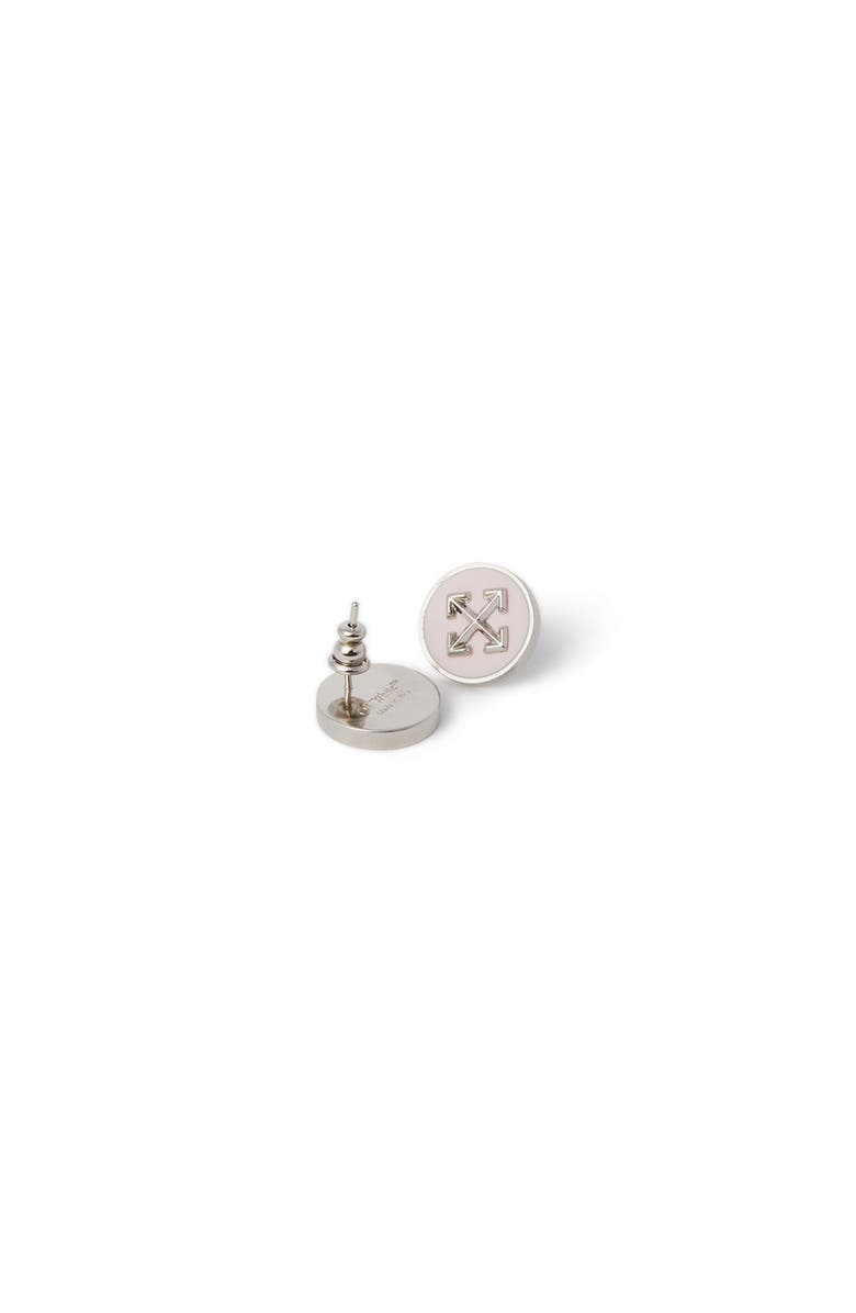 OFF WHITE Women's Silver Arrow Button Studs Earrings, Alternate, color,