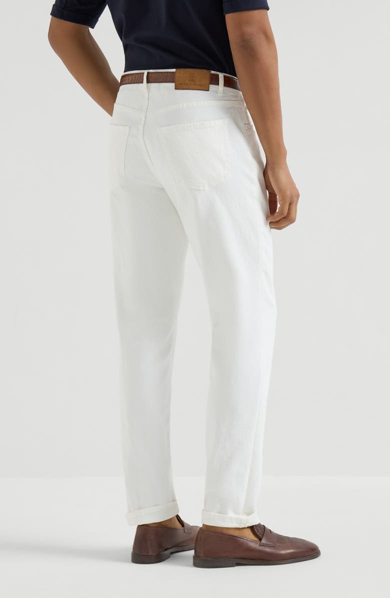 Brunello Cucinelli Lightweight denim trousers, Alternate, color, Snow