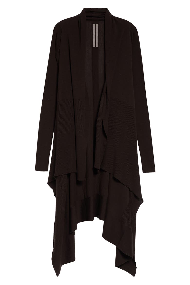 Asymmetric Wool Cardigan, Alternate, color, GREASE