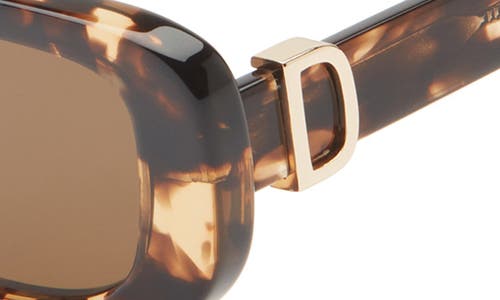 Diff Daphne 51mm Rectangle Polarized Sunglasses In Brown