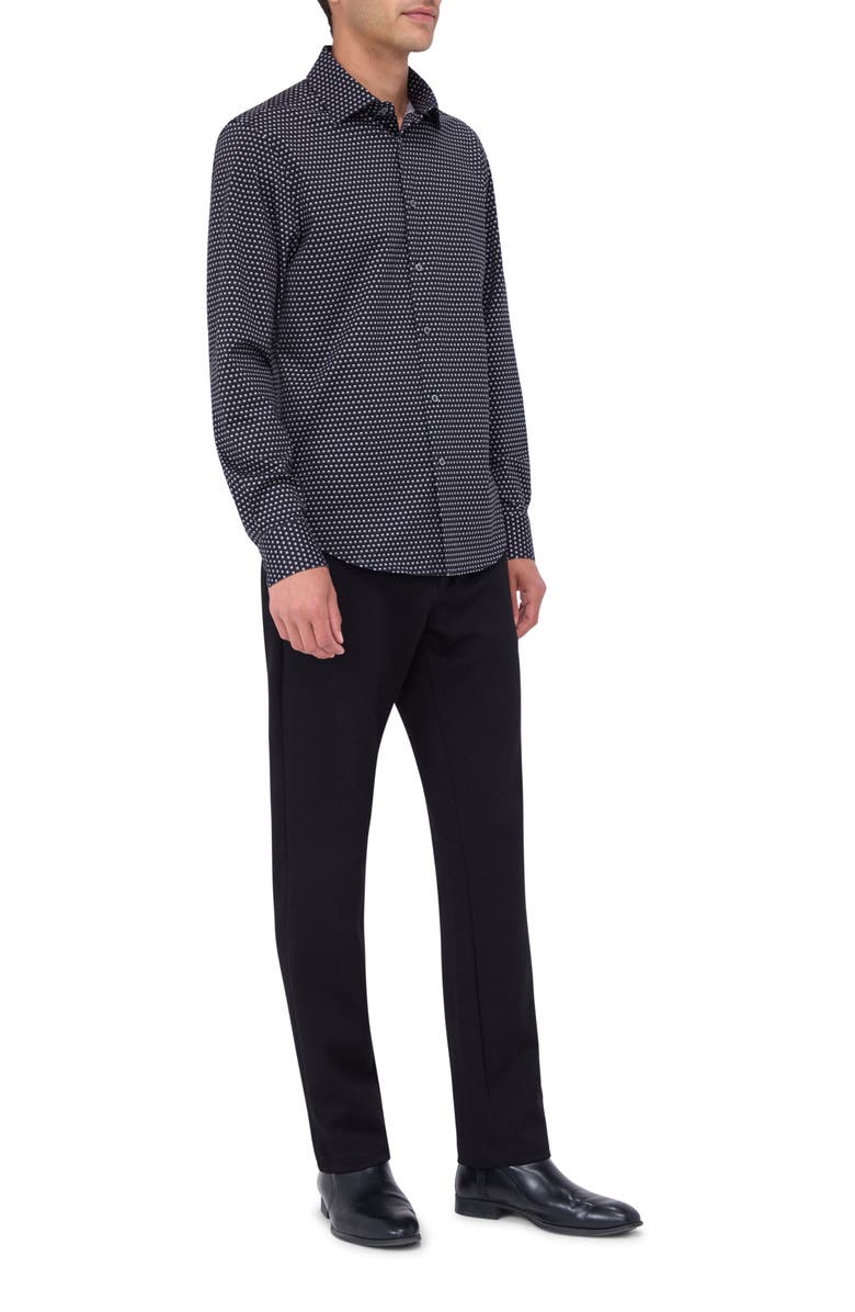 Bugatchi James OoohCotton<sup>®</sup> Dot Button-Up Shirt, Alternate, color, Black