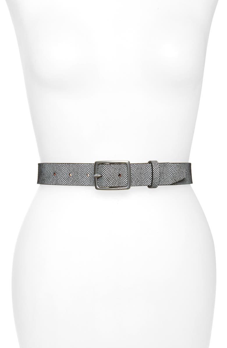 rag & bone Snake Embossed Leather Belt, Main, color,