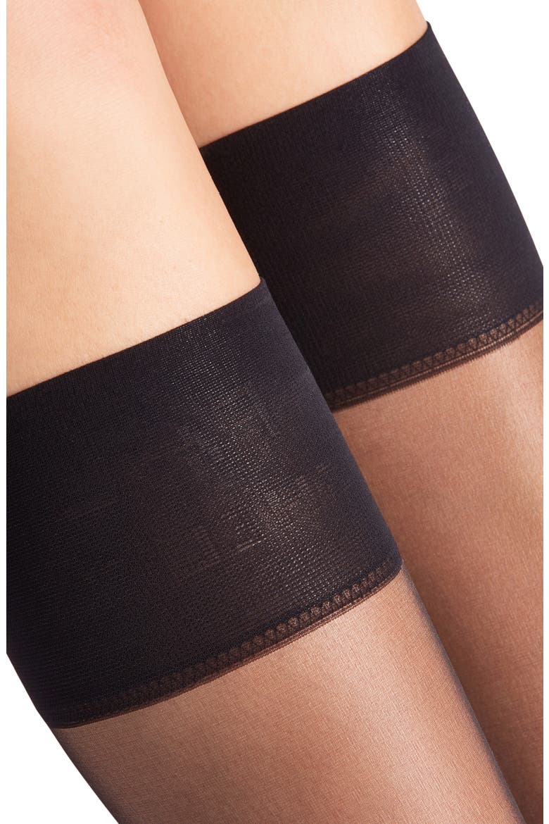 'Shelina 12 Denier' Ultra Sheer Knee Highs, Alternate, color, BLACK