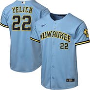 Nike Youth Nike Christian Yelich Powder Blue Milwaukee Brewers Road Stadium Jersey