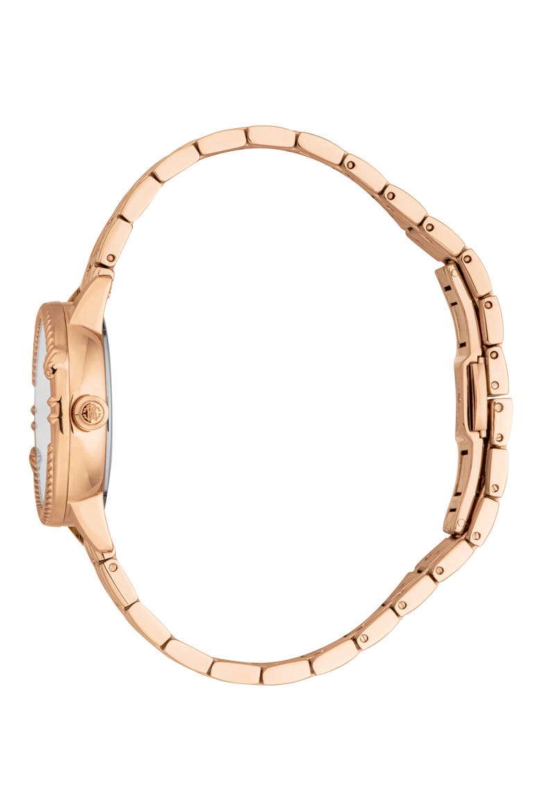 Textured Crystal Quartz Bracelet Watch, 30mm, Alternate, color, ROSE GOLD