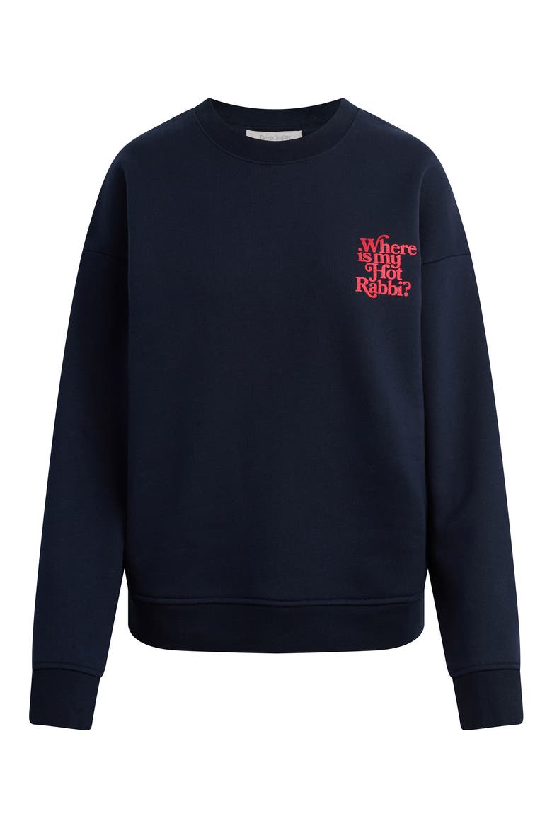 x 'Nobody Wants This' Hot Rabbi Crewneck Sweatshirt, Alternate, color, NAVY