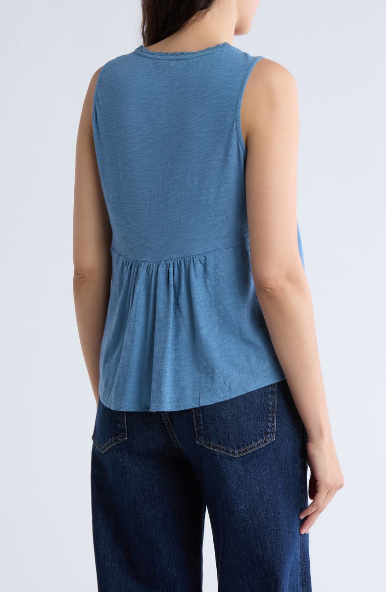 Lucky Brand Lace Trim Cotton Blend Henley Tank, Alternate, color, 