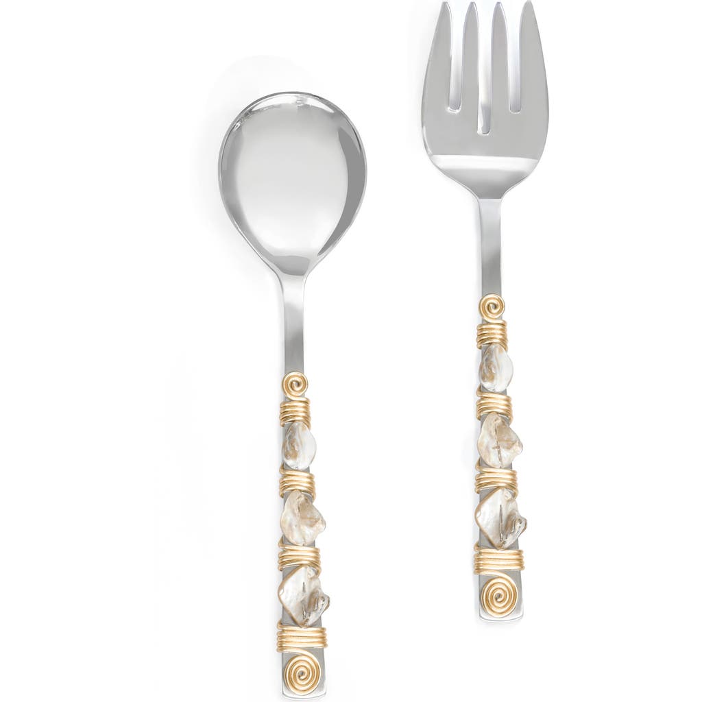 Tiramisu Mother-of-pearl 2-piece Salad Serving Set In Multi