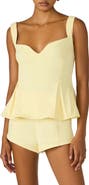 Steve Madden Zenia Stretch Cotton Peplum Top