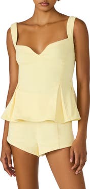 Steve Madden Zenia Stretch Cotton Peplum Top
