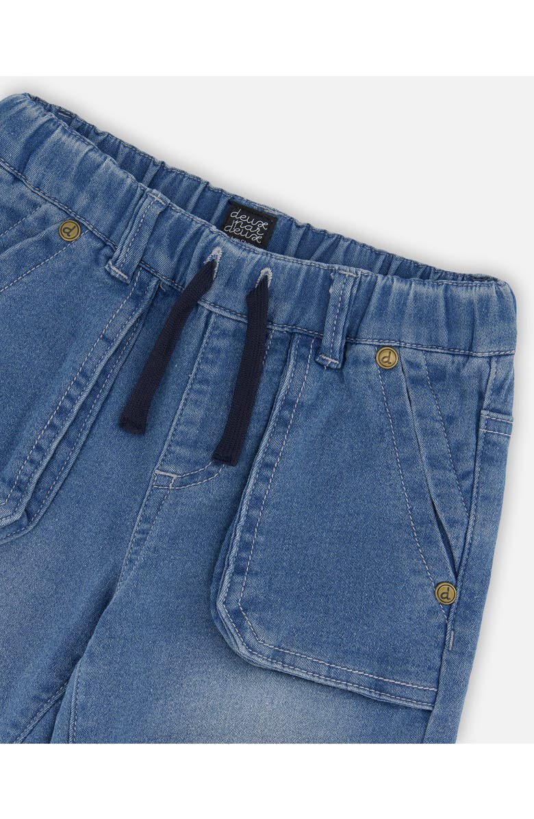 Deux par Deux Little Boy's French Terry Denim Jogger Pant Denim Blue, Alternate, color, Denim Blue