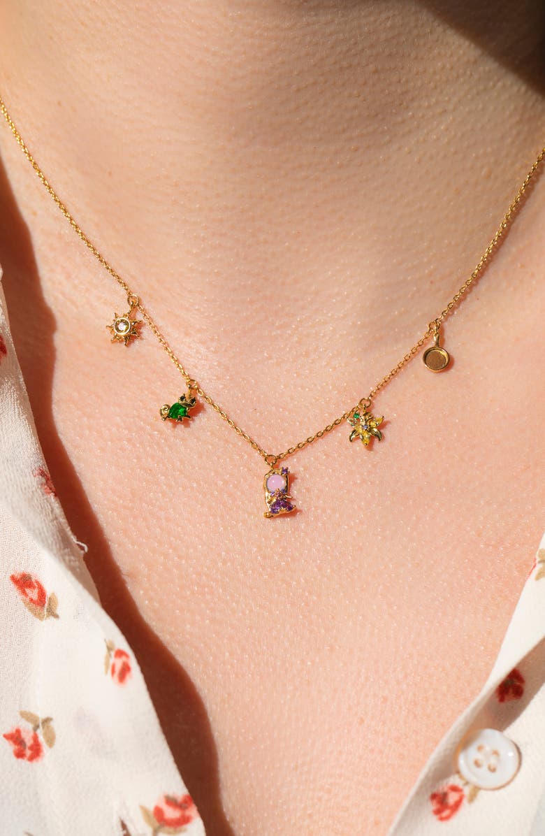 Girls Crew x Disney Tangle Charm Necklace, Alternate, color, Gold
