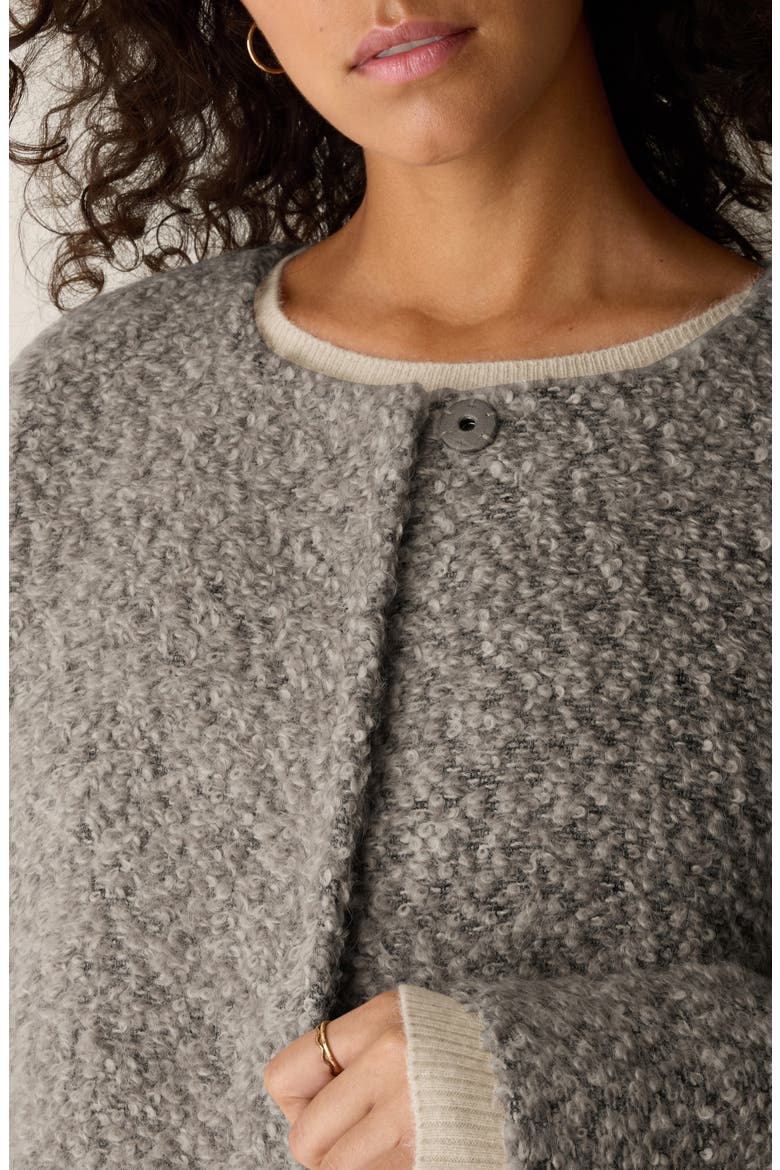 Round Neck Alpaca & Wool Blend Coat, Alternate, color, TWINE