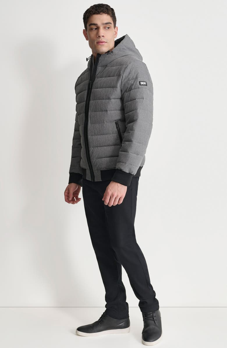 DKNY Zip Front Quilted Jacket, Alternate, color, Heather Grey
