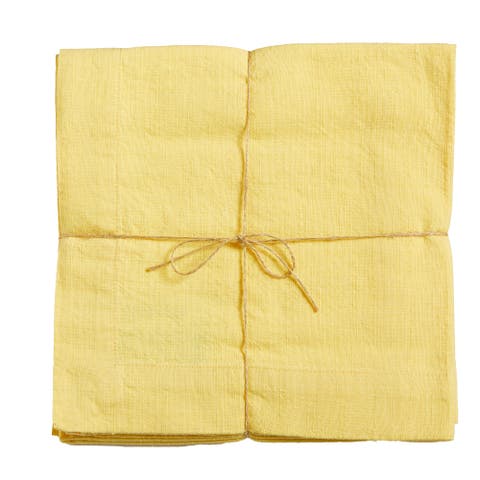 Threads Slub Yellow Cloth Napkins Set of Four Everyday Use