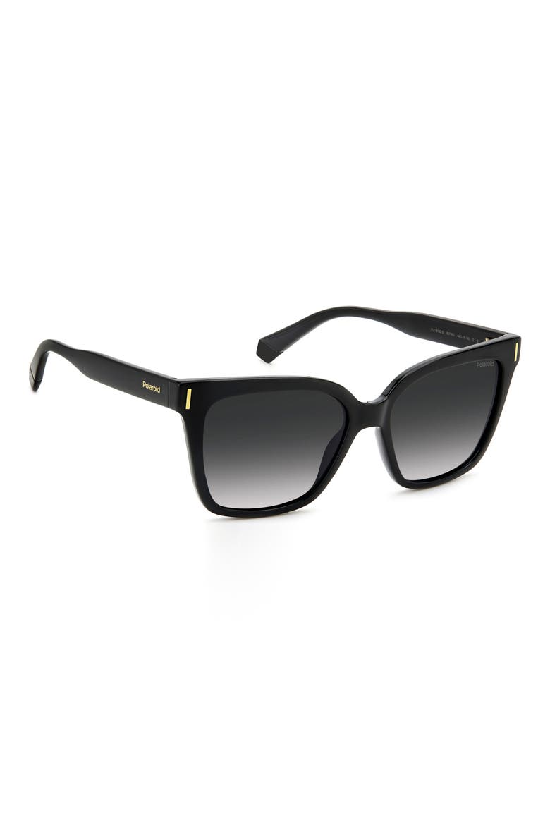 54mm Polarized Cat Eye Sunglasses, Alternate, color, BLACK/ GRAY POLARIZED