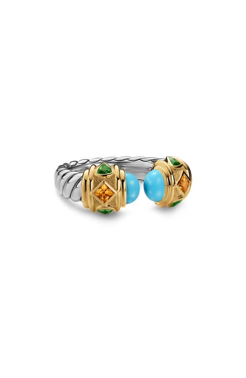 Renaissance® Color Ring in Sterling Silver with 14K Yellow Gold, 9.9mm