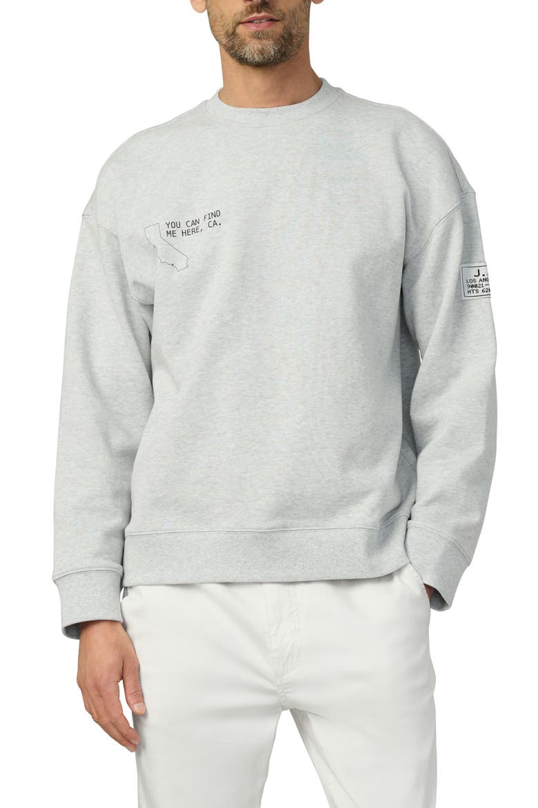 Relaxed Crewneck Graphic Sweatshirt, Main, color, LIGHT HEATHER GREY