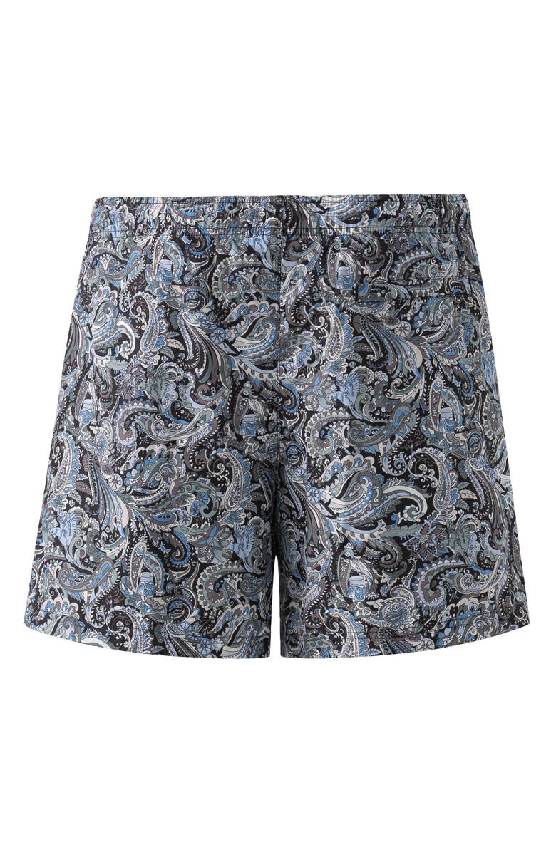 Eton Paisley Swim Trunks, Alternate, color, Dark Blue