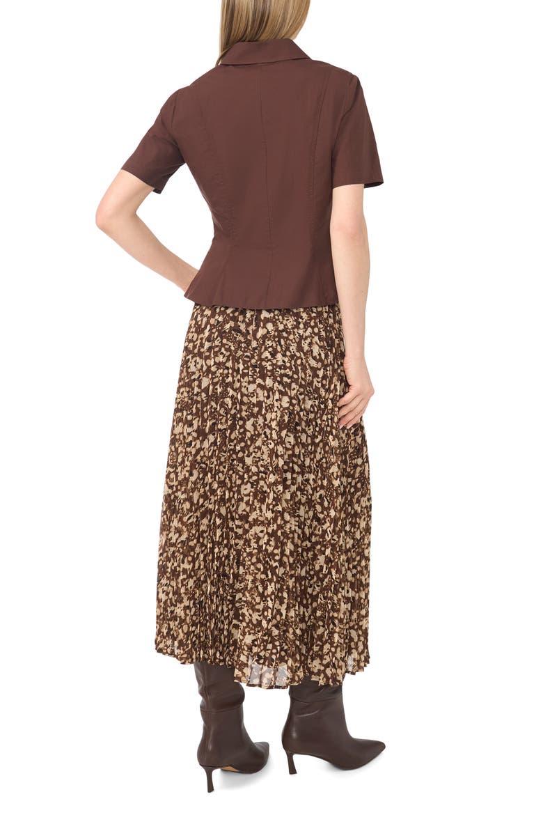 Princess Seam Button-Up Shirt, Alternate, color, CHICORY COFFEE