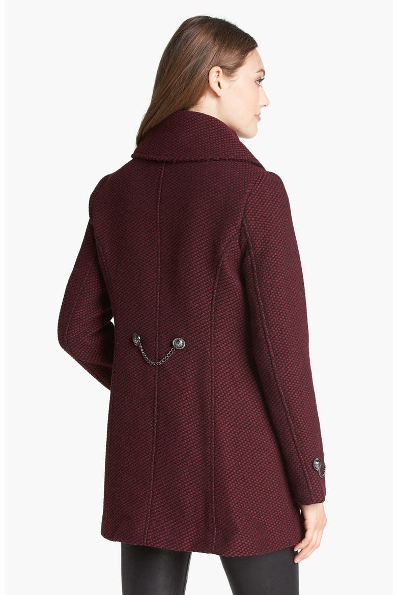 Cutaway Basket Weave Coat, Alternate, color, BURGUNDY