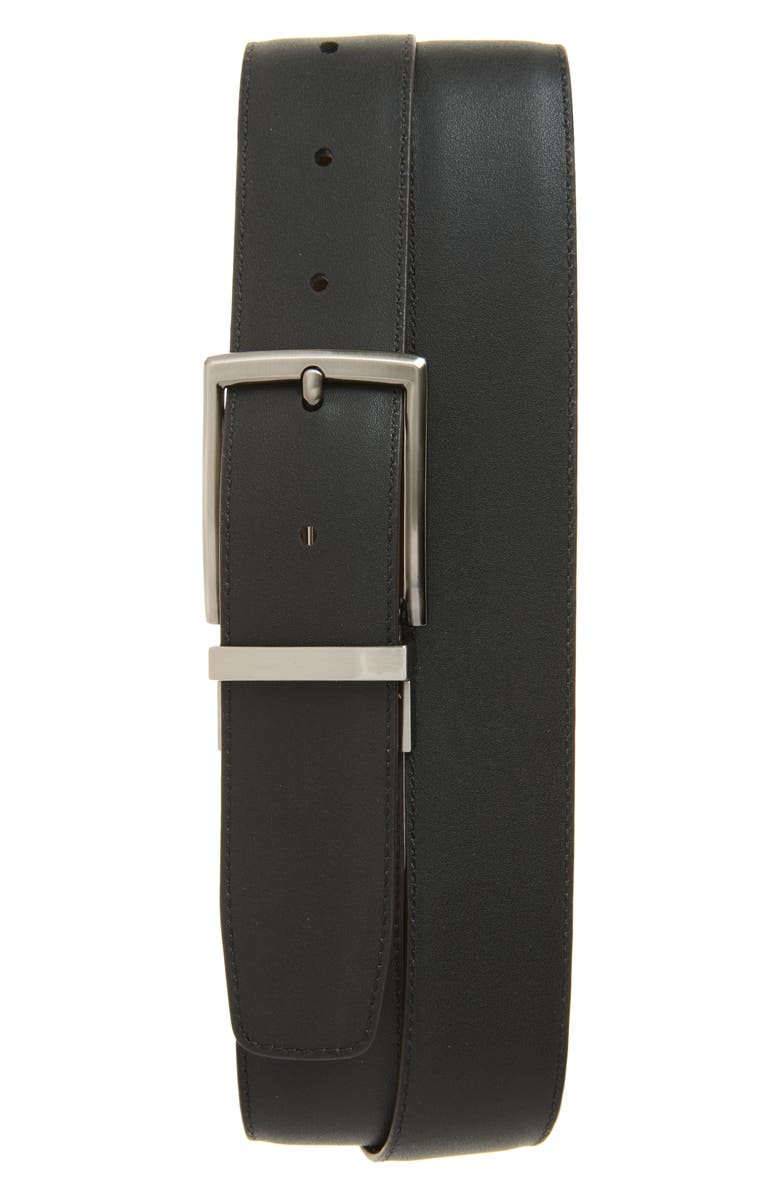 Original Penguin Charlie Brown Leather Belt, Alternate, color, Brown/ Black