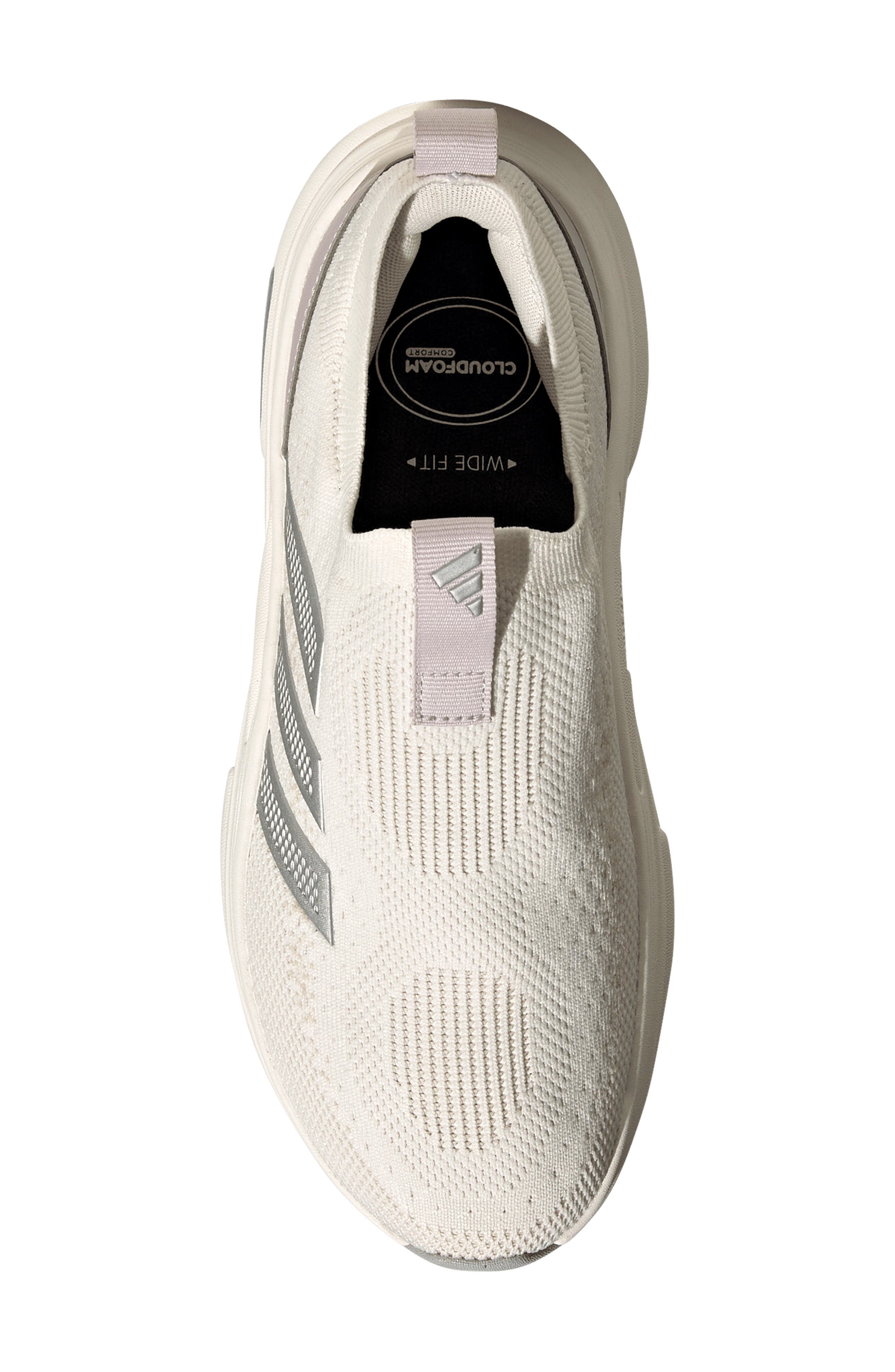 adidas Cloudfoam Cuxxion Slip-On Sneaker, Alternate, color, White/ Matte Silver/ Purple