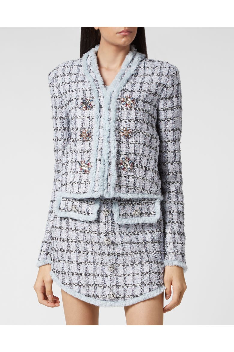 Tweed Blazer Women, Main, color, lightblue