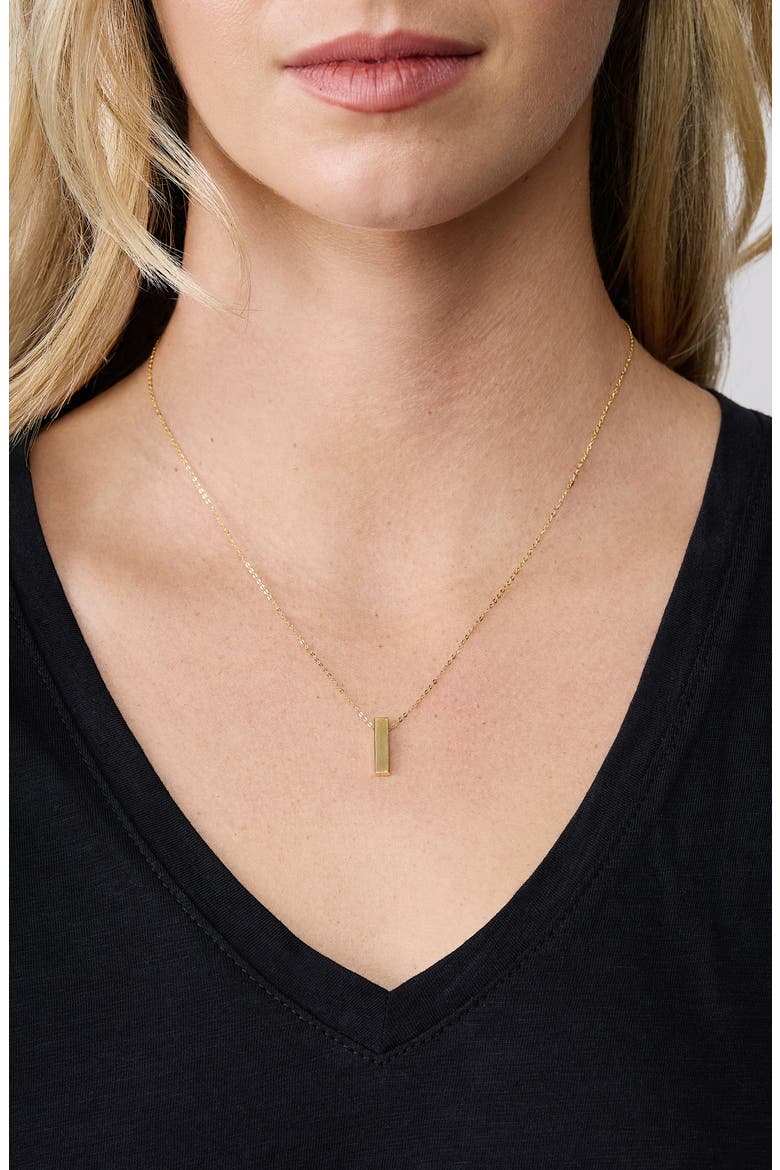 14K Yellow Gold Bar Pendant Necklace, Alternate, color, 14K YELLOW GOLD