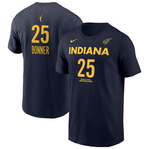 Nike Dewanna Bonner Navy Indiana Fever Explorer Edition Name & Number T-shirt