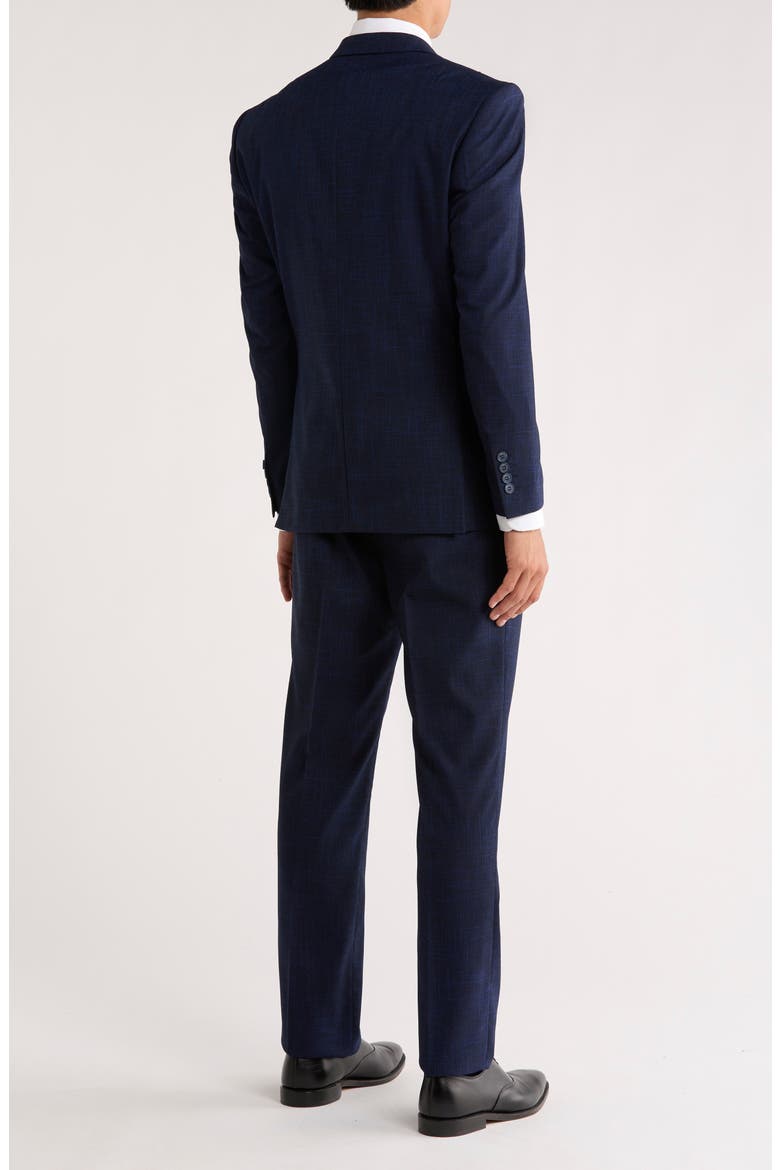 Tattersall Mélange 3-Piece Suit, Alternate, color, NAVY